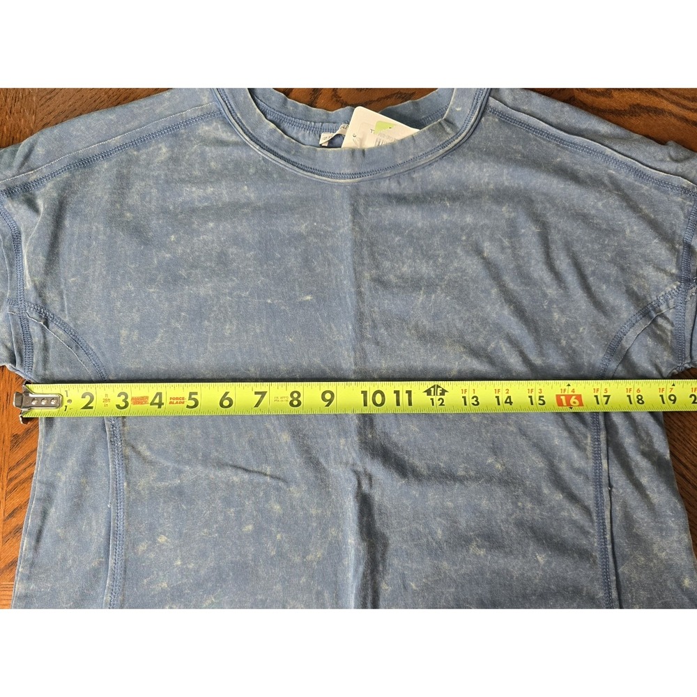 Zenana Oversized Top & Shorts Set Dusty Blue Acid Washed Cotton Women's Outfit S - Picture 14 of 15